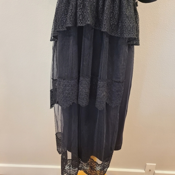 Simone Rocha Black Tulle & Lace Tiered Dress - Picture 3 of 12